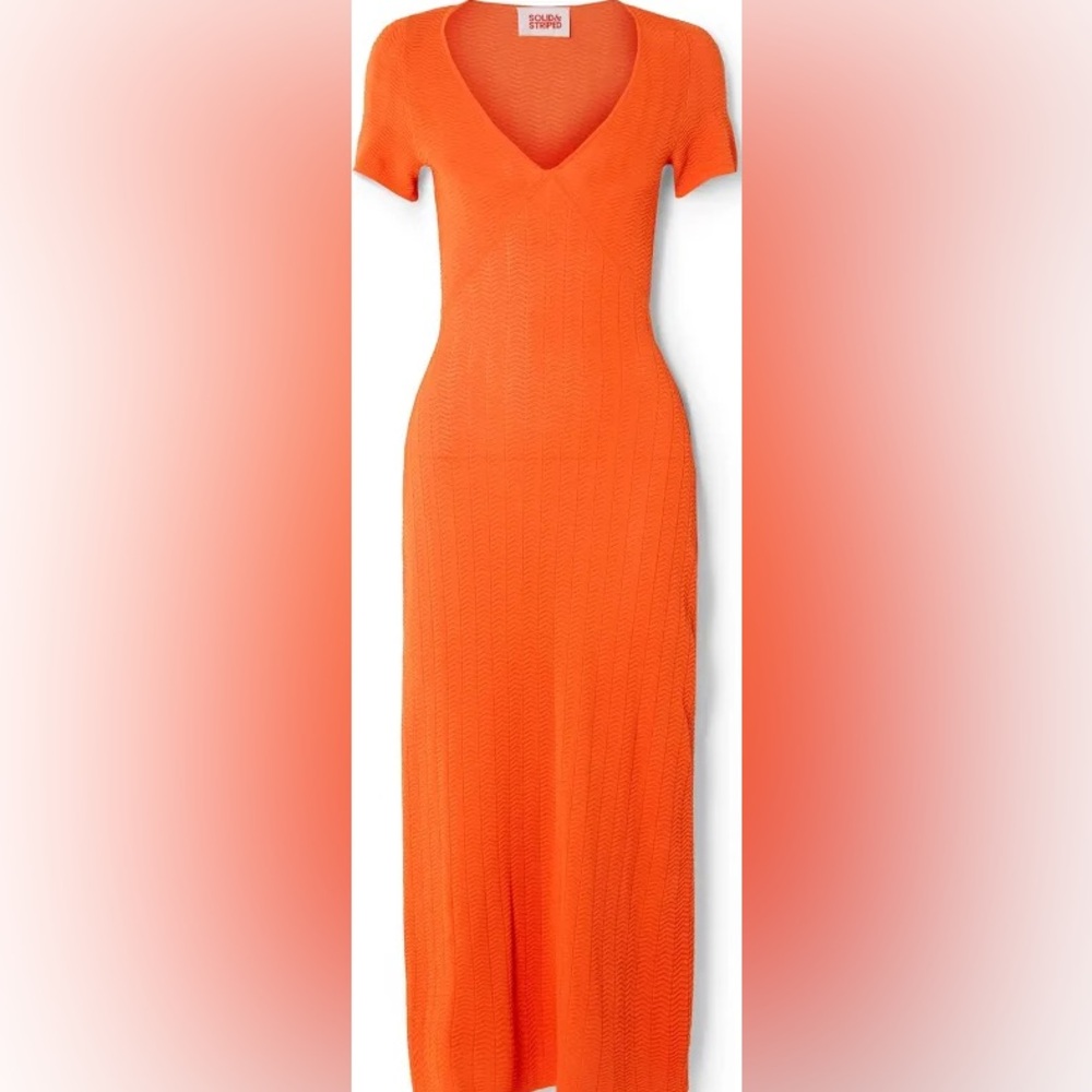 NWT SOLID & STRIPED Bright Orange Maxi Dress